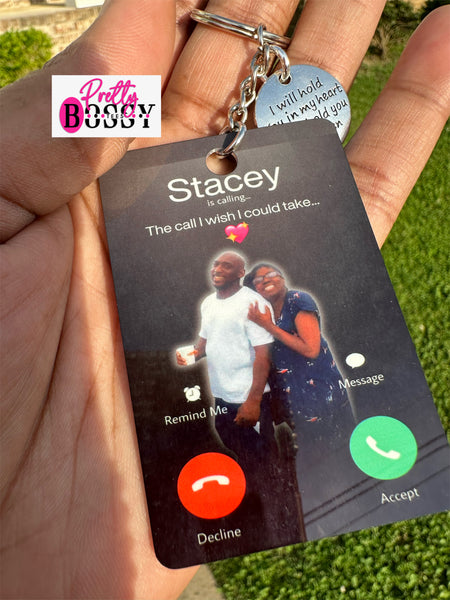Phone Call Memorial Keychain