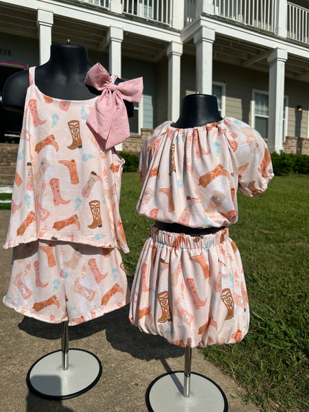 Boots and Bows Skirt Set