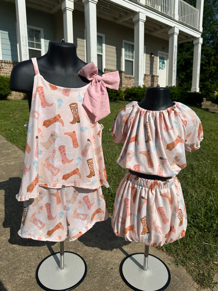 Boots and Bows Skirt Set