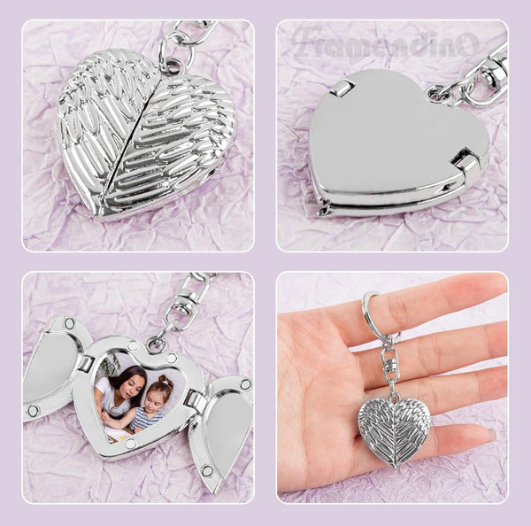 Memorial Heart Locket Keychain