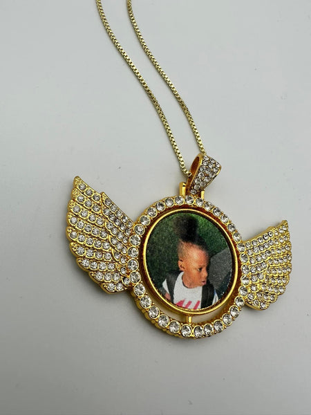Double Sided Memorial Necklace w/wings