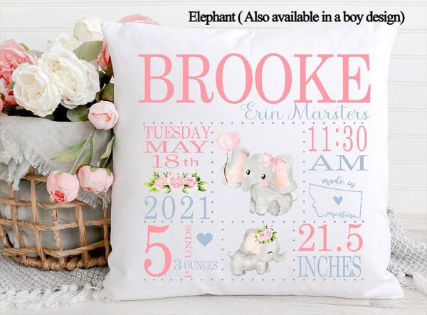 Birth Announcement Pillow