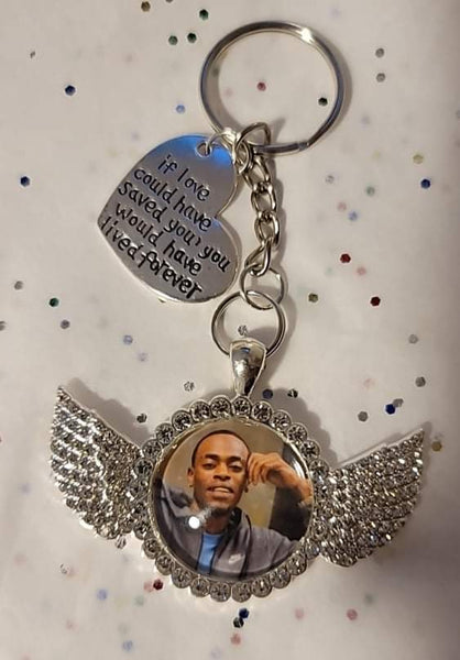 Memorial Keychain w/wings