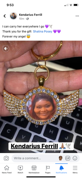 Memorial Keychain w/wings