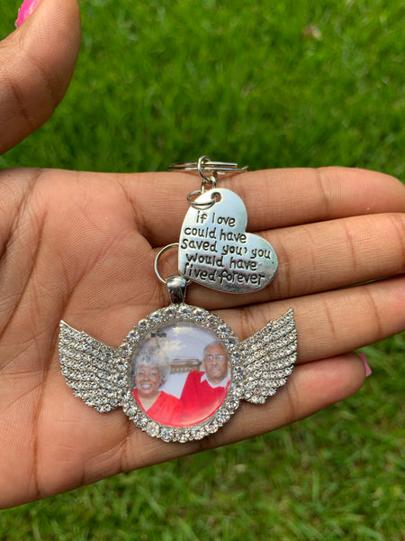 Memorial Keychain w/wings