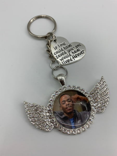 Memorial Keychain w/wings