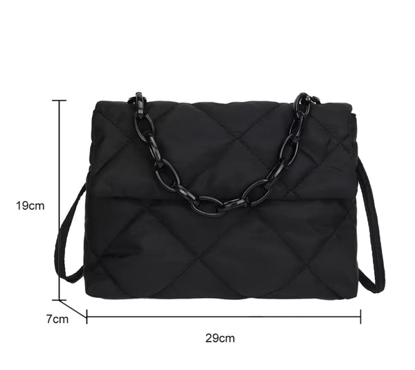 Quilted Chain Shoulder Bag – Multiple Colors | As-Is or Custom Bling Add-Ons