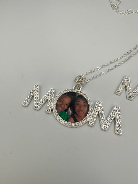 MOM Rhinestone Photo Pendant Necklace – Black Friday $10 Deal