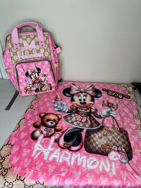 Custom Diaper Bag & Blanket Set