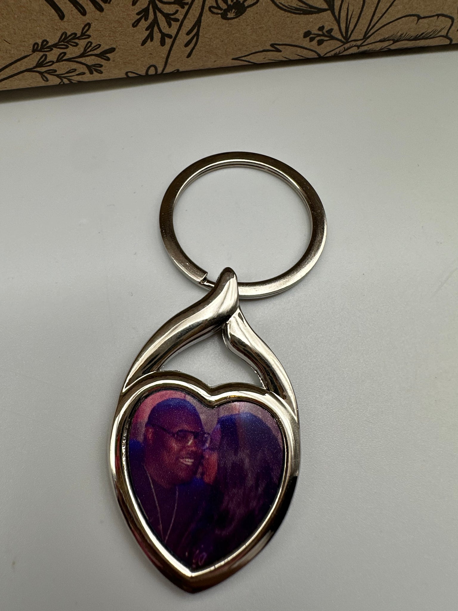 Personalized Heart Photo Keychain