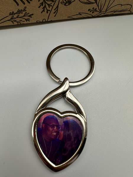Personalized Heart Photo Keychain