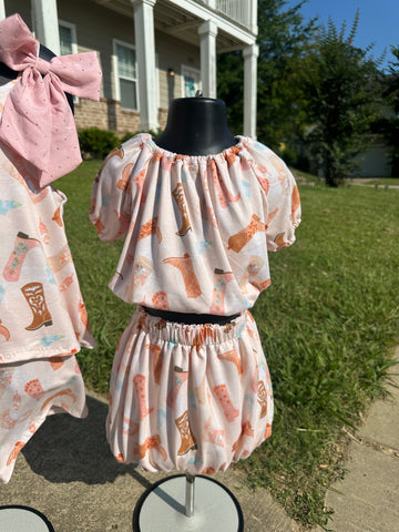 Boots and Bows Skirt Set