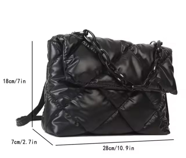 Quilted Chain Shoulder Bag – Multiple Colors | As-Is or Custom Bling Add-Ons