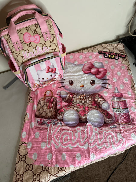 Custom Diaper Bag & Blanket Set