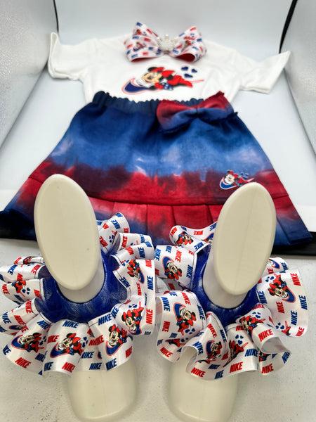 Minnie Mouse Nike Skirt Set (Tie Dye 3/4t)