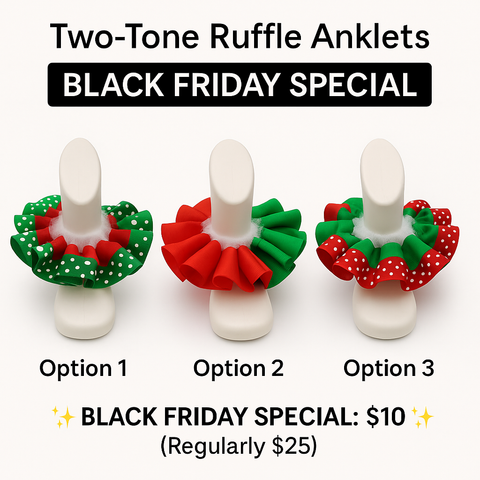Two-Tone Ruffle Anklets – Black Friday Special
