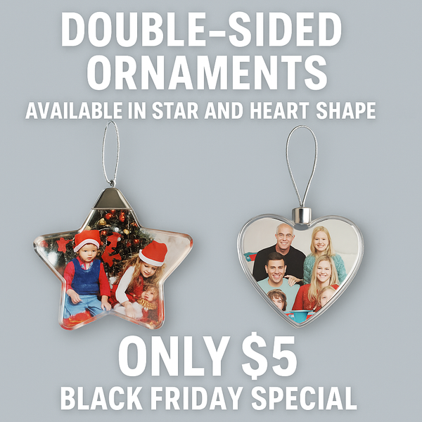 Personalized Double-Sided Photo Ornaments – Black Friday Special
