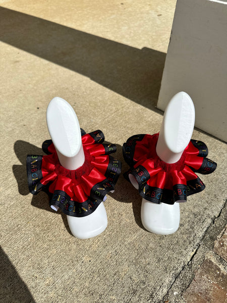 Red Ruffle Anklet Socks