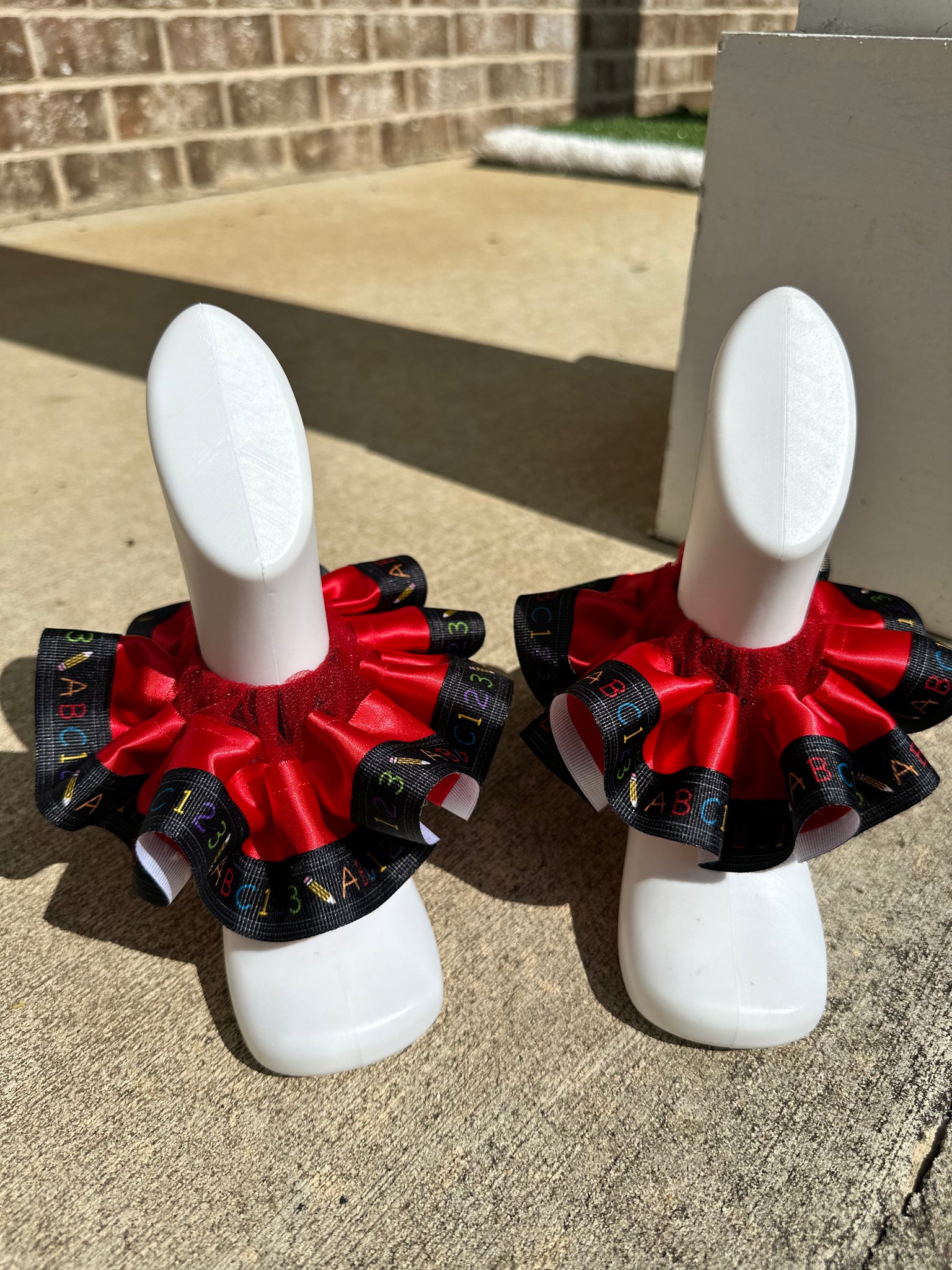 Red Ruffle Anklet Socks