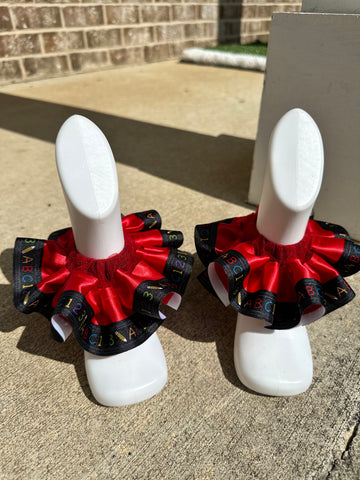 Red Ruffle Anklet Socks