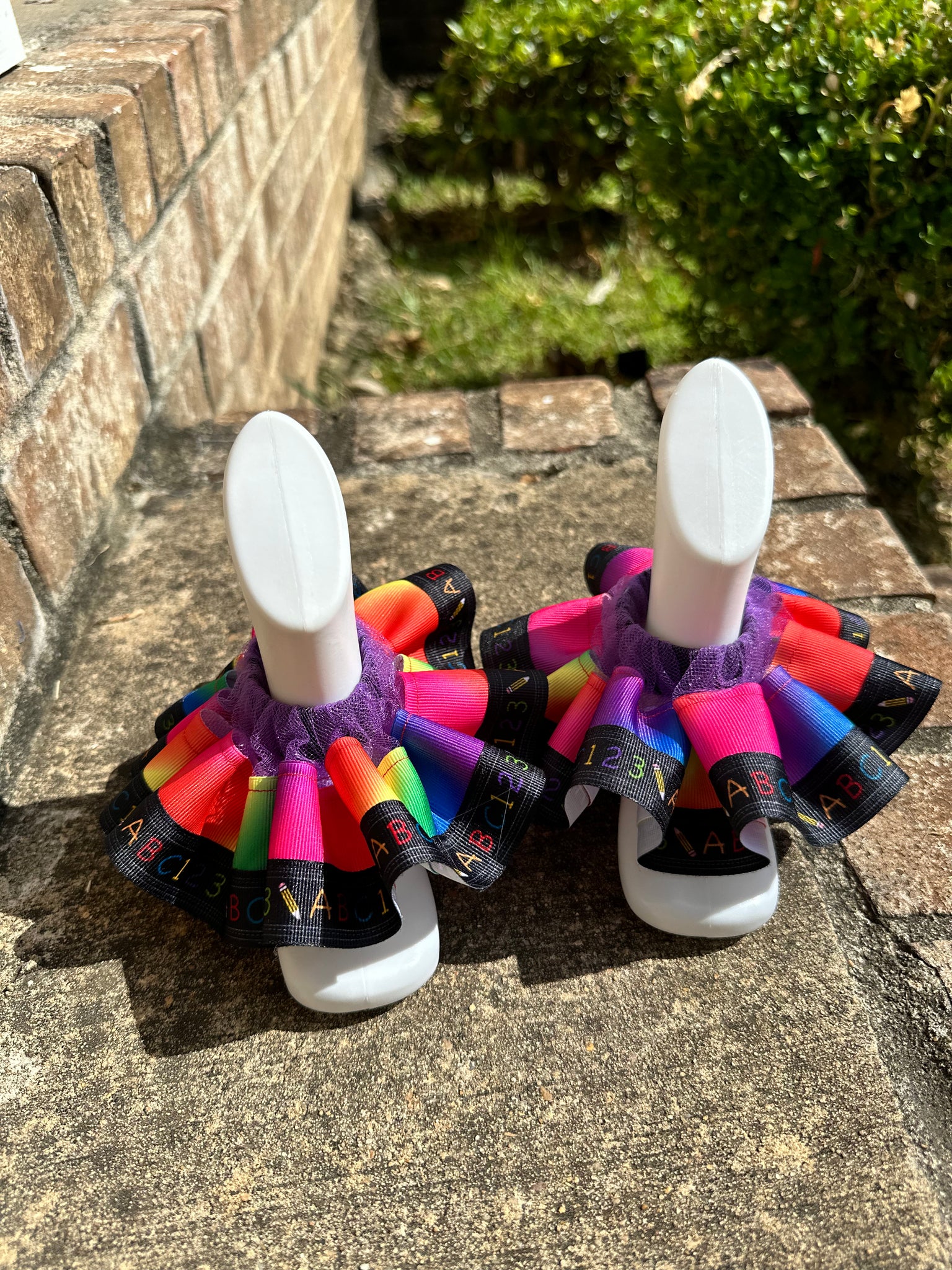 Rainbow Ruffle Anklet Socks