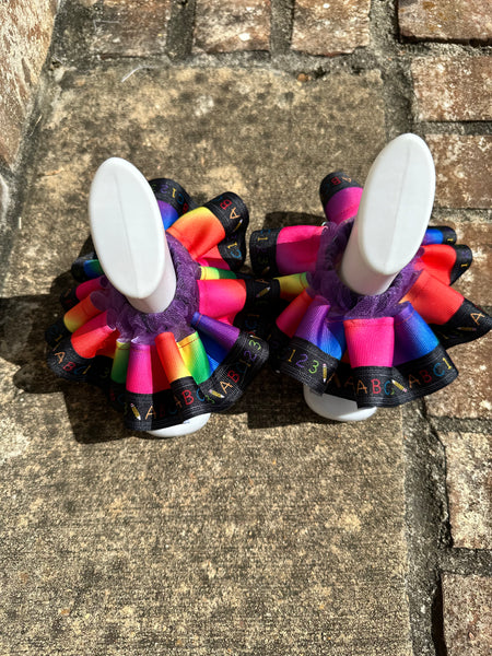 Rainbow Ruffle Anklet Socks