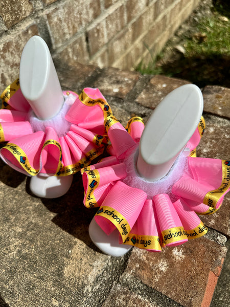 Pink School Ruffle Anklet Socks