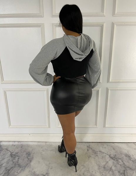 Split Leather Skirt